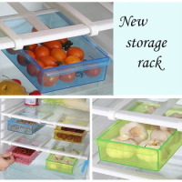 Kitchen Fridge Freezer Adjustable Stretchable Space Saver Organizer Slide Drawer Shelf Plate Layer Storage Rack