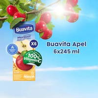 Buavita Jus Kemasan Rasa Buah Asli Apel 245 mL [6 pcs]