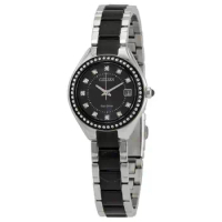 CITIZEN Women's Watch Eco-Drive Black Round Waterproof 100m Stainless Steel with Stylish Casual EW2558-88E