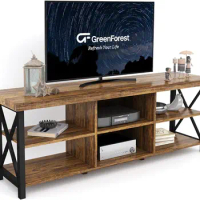 GreenForest TV Stand for TV up to 65 inches Entertainment Center with 6 Storage Cabinet for Living Room, 55 inch Television Stan