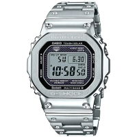 CASIO 卡西歐 G-SHOCK 太陽能藍牙電波錶-銀 母親節 禮物(GMW-B5000D-1)