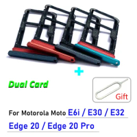Original Replacement For Motorola Moto E6i E30 E32 Edge 20 Pro SIM Card Tray chip slot drawer Holder Adapter Accessories + Pin