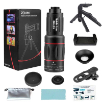 Phone Camera Telescope 18X/64X Mobile Phone Camera Lens Clip-On Zoom Lens Optical Telescope Lens for