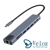 Veloz-Type-C轉USB3.0/RJ45 8合一多功能轉接器(Velo-55)