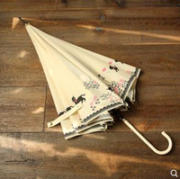 日系小清新長柄傘雨傘可愛女生創意貓咪防風晴雨傘韓國學生自動傘