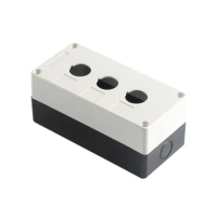 3P Three Holes Push Button Control Switch Box 22mm Diameter Waterproof Electrical Accessory White Gray Black