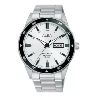 Alba Jam Tangan Pria Alba Automatic Original AL4599 AL4599X1 Strap Stainless Steel Silver Garansi Re