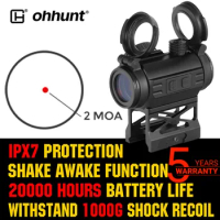 ohhunt 1X20 Red Dot Sight 2 MOA Optical Reflex Sights Scope with Riser Mount for Hunting