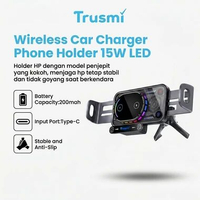 Trusmi CC12-01 Wireless Charger Holder 15W LED Braket HP Pengisi Daya HP Universal