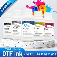 Colorsun 5*250ml DTF Ink Kit For DTF Printer PET Film For all desktop large format DTF printer DTF Printer Pigment ink For DTF
