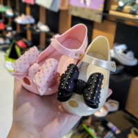 2024 New Children's Summer Princess Flat Shoes Baby Kids Soft Sole Fish Mouth Single Shoes Girls Toddlers Jelly Beach Shoes