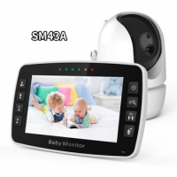 New 4.3 Inch Baby Monitor Wireless Video Nanny Security Night Vision Cry Alarm Temperature Monitoring Baby Two Camera SM43A