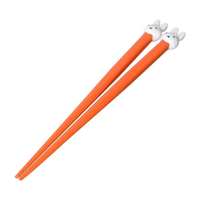 小禮堂 米菲兔 立體造型塑膠筷子 18cm (橘玩偶款)