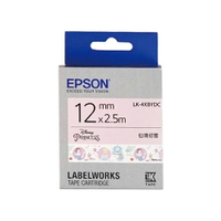 EPSON 迪士尼公主系列 LK-4XBYDC 白底黑字 12mm 標籤帶 S654487 適用 LW-K400/LW-C410/LW-K420 LW-500/LW-600P/LW-K600/LW-700/LW-Z900