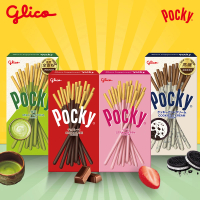 【Glico 格力高】Pocky百奇 餅乾棒X2盒入(巧克力/草莓/抹茶/牛奶餅乾)