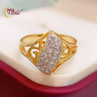 ส่งฟรี แหวนเพชร ลายน้ำ เครื่องประดับไทย พูนทรัพย์  มีใบรับประกัน RD21R300