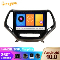 For Jeep Cherokee 2015-2019 Android Radio Multimedia 2 Din DVD Player GPS Navigation Touch Screen Headunit 360 Camera PX6 OBD2
