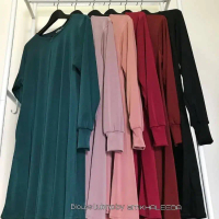 Blouse Muslimah Blouse Lubna x payah gosok korean moss crepe M, L, XL, 2XL, 3XL FREE 1 HELAI LUBNA