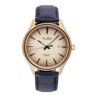 Alba Jam Tangan Pria Alba Prestige AS9V16X1 Men Gold Dial Black Leather Strap