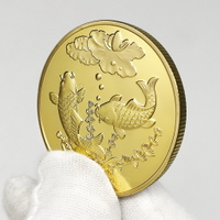 錦鯉好運金幣 連年有余吉祥幸運幣新年硬幣小禮品把玩金銀紀念章