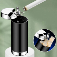 Mini Portable Round Ashtray Keychain Metal Smoking Cigarette Ash Tray for Outdoor Easy to Carry Gift for Smoker