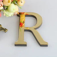 English Letters Name 15cm 3d Mirror Wall Stickers Alphabet Wedding Love Letters Home Decor Logo Black/gold/silver Wall Sticker