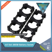 1x3 slot 18650 Battery Interconnected/Customizable Socket Bracket Holder Spacer Fireproof Plastic Te