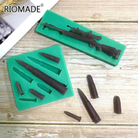 Gun Bullet Shape Silicone Mold DIY Sniper Rifle Styles Resin Handmade Mould Chocolate Dessert Candy Fondant Decorating Tools