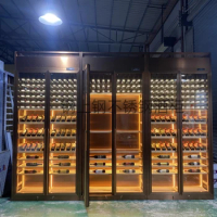 8Modern stainless steel constant temperature wine cabinet custom club wine cellar wine cabinet design open display cabinet