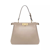Fendi [12.12 Dealcember] Peekaboo Soft Medium Leather Shoulder Bag Dove Grey