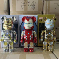 Bearbrick 400% Action Figure Electroplated Mirror Surface Joints Can Move Make Clicking Sound Be@rbrick400% Model Collection Toy