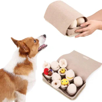 Durable Snuffle Mat for Dogs Slow Feeding Mat Dog Interactive Mat with Squeaky Puzzle Toys Plush Eggs Toys For Dogs