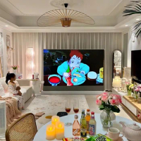 Best quality 150 inch 16:9 ALR Floor Rising Projector Screen Electric Floor Stand Projection Screen for long throw projector