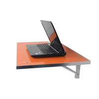 鏡面鋁合金包邊摺疊折疊餐桌電腦桌咖啡桌壁桌牆桌學習桌省空間機能性80X50CM-紅/橘/黑/灰/香檳【AAA0781】