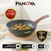【EXCLUSIVE KOKOPANCI】PANOVA x BONBOX Wajan Besar 24/26 CM Anti Lengket Aluminium Premium Food Grade 