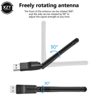 150Mbps MTK7601 Wireless Network Card Mini USB WiFi Adapter LAN Wi-Fi Receiver Dongle Antenna 802.11 b/g/n for PC Windows