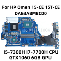 937751-601 929486-601 For HP Omen 15-CE 15T-CE Laptop Motherboard I5-7300H I7-7700H CPU GTX1060 6GB GPU DAG3ABMBCD0 Mainboard
