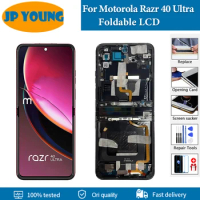 6.9" Original AMOLED For Motorola Razr 40 Ultra Foldable LCD Touch Screen Digitizer For Moto Razr Plus 2023 XT2321-3 LCD Replace
