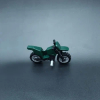 Green Dirt Bike Motorcycle Mini Action Figures Military Accessories Transport Equipment Building Blocks Brick Educational Toys
