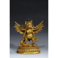 28 cm China Brass Gild Bird Eagle Buddha Statue Bronze Buddha Statue