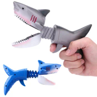 Prank Funny Spoof Shark Telescopic Spring Manipulator Clip Bite Hand Dinosaur Prank Parent-child Interaction Toys Cool Stuff