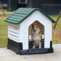 Plastic Luxury Thickened Dog House Outdoor Waterproof and Sunproof Pet Villa Suitable for Small, Medium and Large Dogs