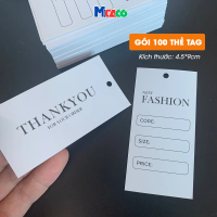 Giấy Tag Trắng gói 100 thẻ, Tag giấy quần áo NEW FASHION - Kích thước 4.5*9cm - Mica66