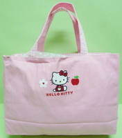 【震撼精品百貨】Hello Kitty 凱蒂貓~KITTY手提袋『側坐蘋果白花』