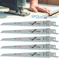 5Pcs Reciprocating Jig Saw Blades Fast Cut Down HCS Multi Saw Blade For Cutting Wood Plastic Metal Power Tools Accessories