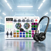 Bonkyo F999XM Sound Card Set Karaoke Siaran Langsung dengan Efek Khusus Equalizer Bass Treble Reverb