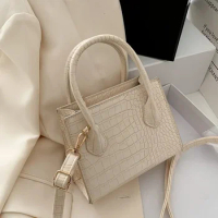 2023 Crocodile Pattern PU Leather Crossbody Bags for Women Chain Female Shoulder Handbags Mini Purses Travel Crossbody Bag