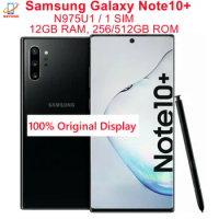 Samsung Galaxy Note10+ N975U1 Note10 Plus 6.8" 256/512GB ROM 12GB RAM Snapdragon Fingerprint NFC 4G LTE Original Cell Phone