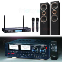 影音套組 AudioKing HD-1000 擴大機+TEV TR-5600無線麥克風+S-RS55TB喇叭一對