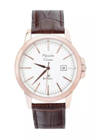 Alexandre Christie ALEXANDRE CHRISTIE AC 1008 ROSEGOLD WHITE LEATHER MAN MDLRGSL